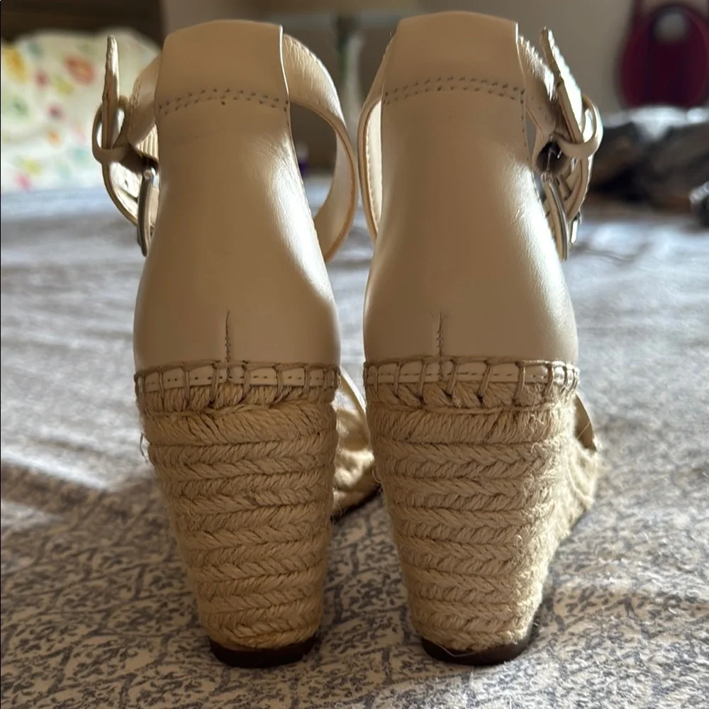 Vince Camuto Cream Espadrille Sandals with Ankle Strap - Picture 6 of 6